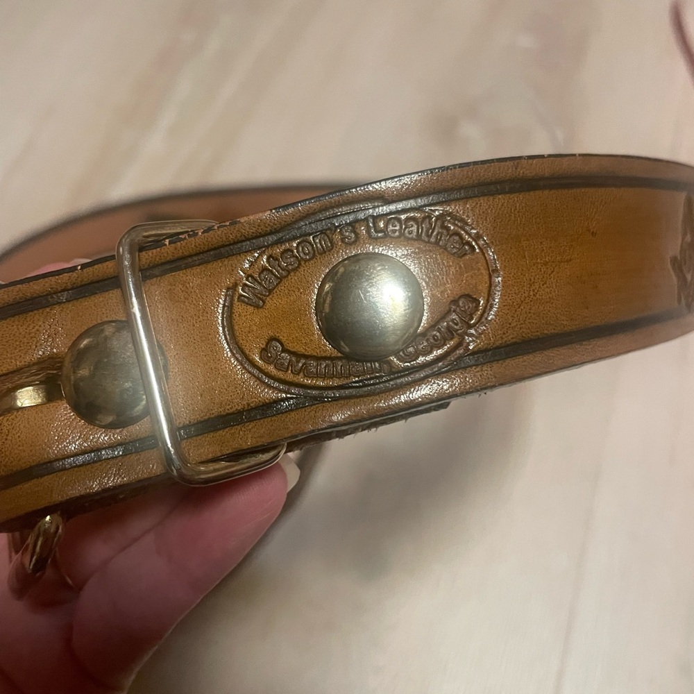 Masonic Hand Tooled Leather Belt L/XL - Picture 14 of 16